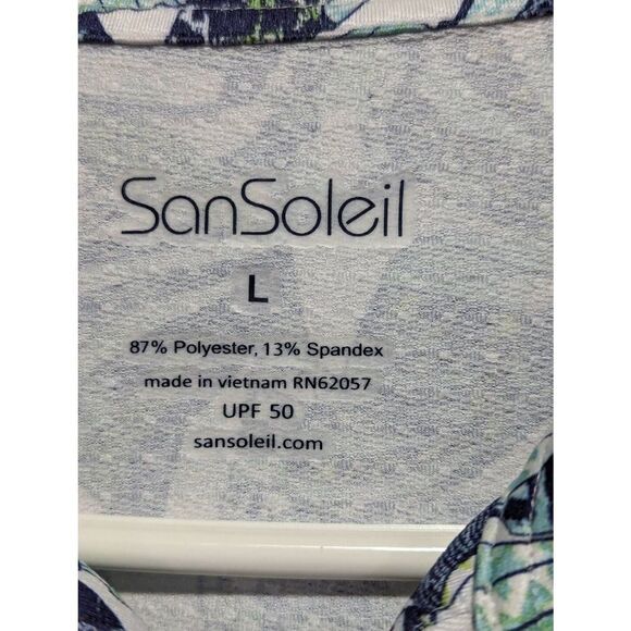 SanSoleil Women Multicolor Golf UPF 50 Pebble Beach Logo Long Sleeve Shirt Large - Picture 2 of 6